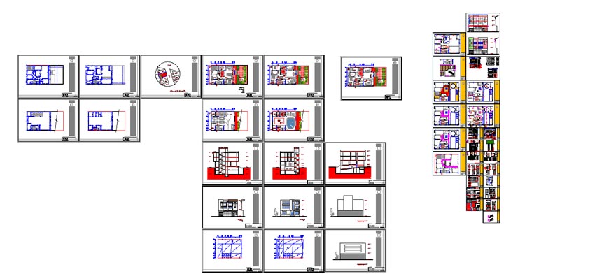 نقشه های معماری ساختمان عرض 12 با جزییات کامل