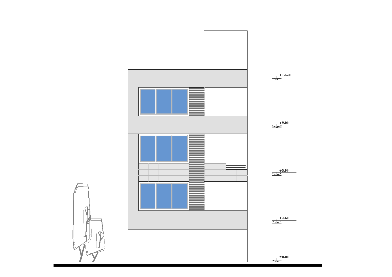 نقشه ساختمان مسکونی با عرض 8 متر